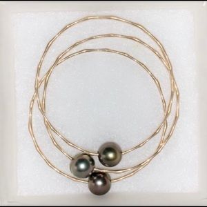 3 Tahitian pearl bracelets in a set